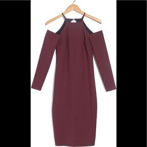 Trina Turk Lu Lu cold shoulder long sleeve sheath dress size 2, NWT